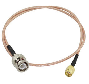 SMA Male To BNC Male Radio Cable Connectors , Low Impedance Rf Connector