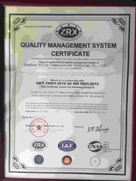 La CINA Dongguan RitianLink Technology Co., Ltd. Certificazioni